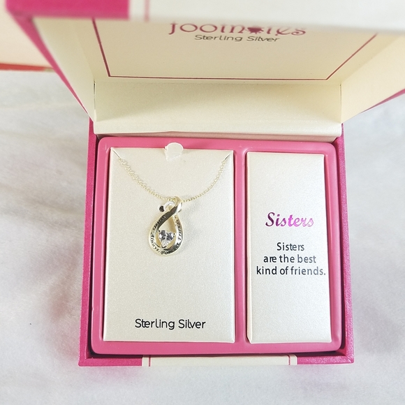 Footnotes too sisters gold necklace heart sterling - Picture 2 of 4